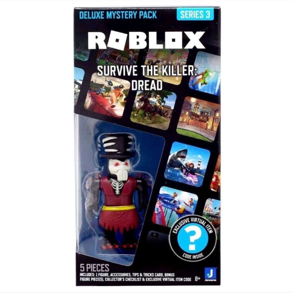 Roblox Deluxe‎ Mystery Pack Code Survive The Killer Dread W/Virtual Code 5 Pcs